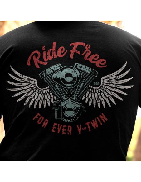 Comprar Camiseta Ride Free V-Twin By Motor Clothing a precio de oferta