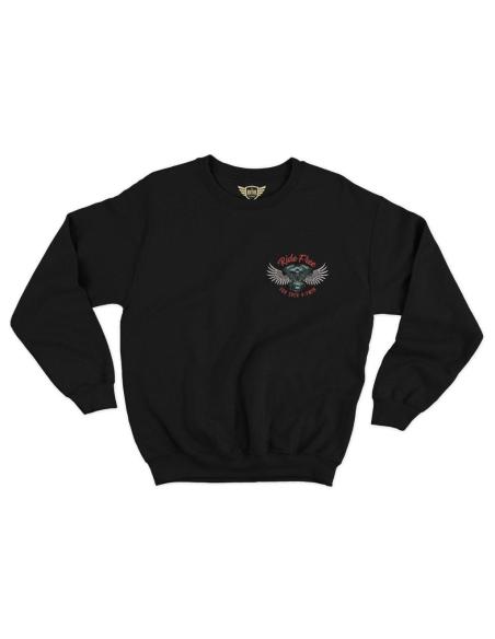 RIDE FREE FOR EVER V-TWIN BLACK SWEATSHIRT