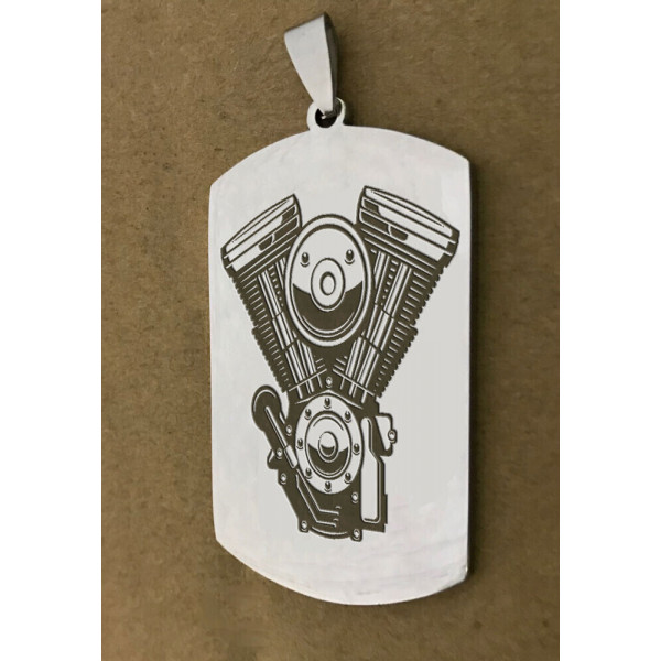 MILITARY STEEL PENDANT LASER ENGRAVED DOUBLE-SIDED PERSONALIZED