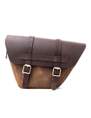 ENSEMBLE DE 2 SACOCHES EN CUIR MARRON TABAC WINGMAN DE TRIP MACHINE POUR ROYAL ENFIELD TWINS