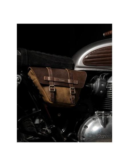 ENSEMBLE DE 2 SACOCHES EN CUIR MARRON TABAC WINGMAN DE TRIP MACHINE POUR ROYAL ENFIELD TWINS