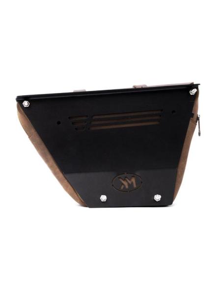 ENSEMBLE DE 2 SACOCHES EN CUIR MARRON TABAC WINGMAN DE TRIP MACHINE POUR ROYAL ENFIELD TWINS