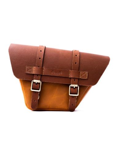 ENSEMBLE DE 2 SACOCHES EN CUIR MARRON VINTAGE WINGMAN DE TRIP MACHINE POUR ROYAL ENFIELD TWINS