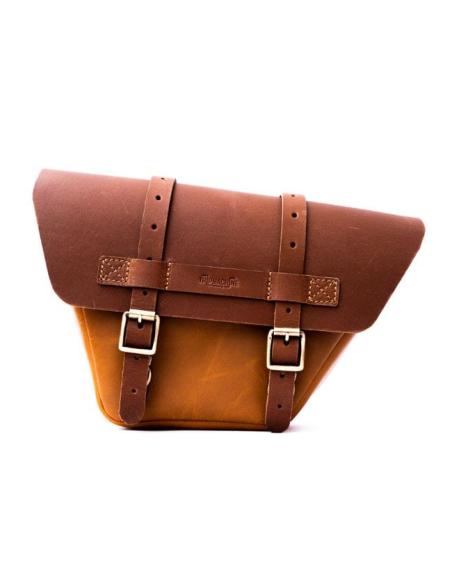 ENSEMBLE DE 2 SACOCHES EN CUIR MARRON VINTAGE WINGMAN DE TRIP MACHINE POUR ROYAL ENFIELD TWINS