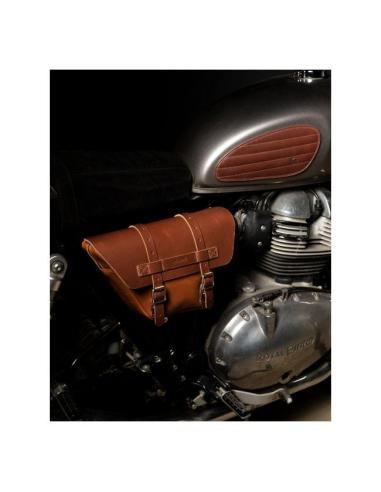 ENSEMBLE DE 2 SACOCHES EN CUIR MARRON VINTAGE WINGMAN DE TRIP MACHINE POUR ROYAL ENFIELD TWINS