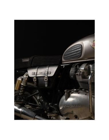 Comprar Pack De 2 Alforjas De Cuero Negro Wingman De Trip Machine Para Royal Enfield Twins a precio de oferta