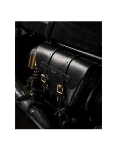 Comprar Pack De 2 Alforjas De Cuero Negro Wingman De Trip Machine Para Royal Enfield Twins a precio de oferta