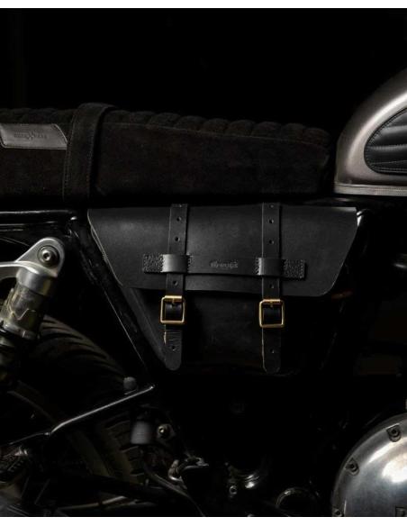 Comprar Pack De 2 Alforjas De Cuero Negro Wingman De Trip Machine Para Royal Enfield Twins a precio de oferta