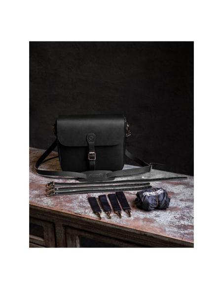 CLASSIC BLACK LEATHER CROSSBODY PANNIER BY TRIP MACHINE