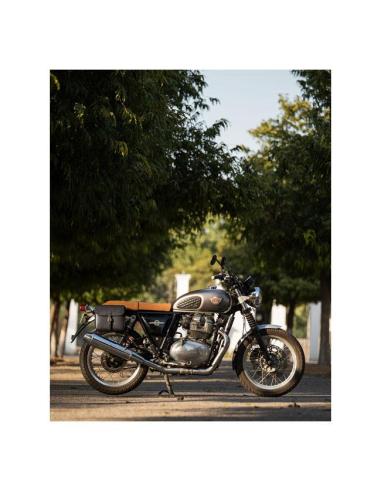 ALFORJE TRANSVERSAL CLASSIC PRETA DE COURO DA TRIP MACHINE