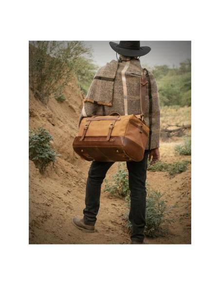 SAC DE VOYAGE DUFFLE BAG OUTLAW 50L VINTAGE TAN DE TRIP MACHINE - ADAPTABLE