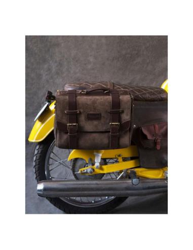 WARRIOR GENUINE LEATHER TOBACCO SADDLEBAG BY TRIP MACHINE