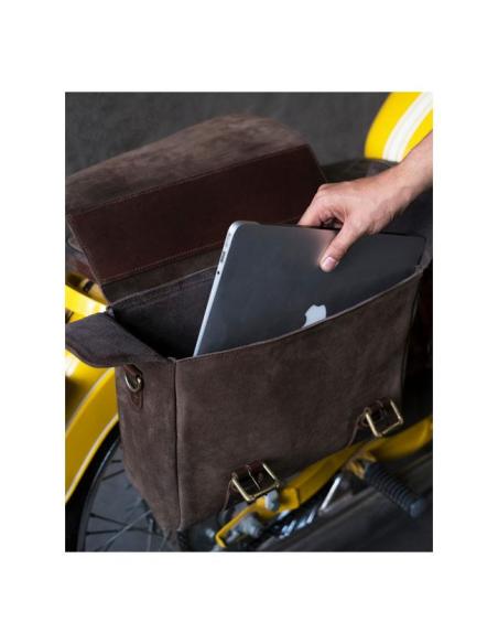 WARRIOR GENUINE LEATHER TOBACCO SADDLEBAG BY TRIP MACHINE