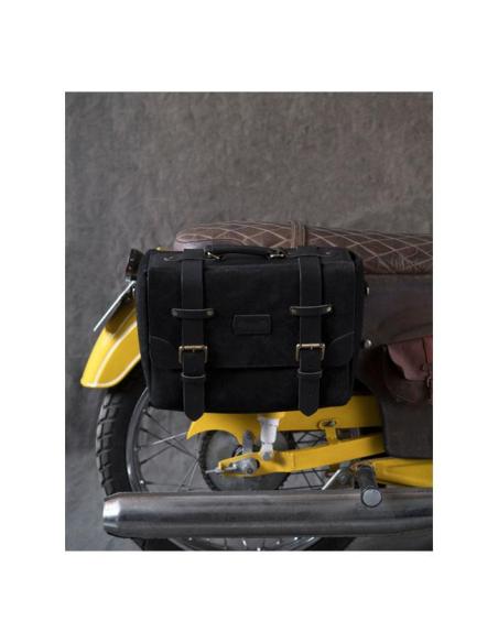 ALFORJE DE COURO AUTÊNTICO WARRIOR PRETA DA TRIP MACHINE