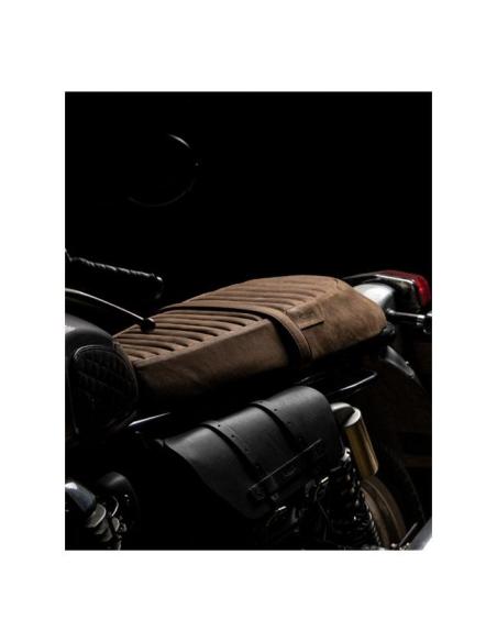 SIÈGE EN CUIR TOURING TABAC POUR ROYAL ENFIELD INTERCEPTOR 650 ET GT650 - TRIP MACHINE