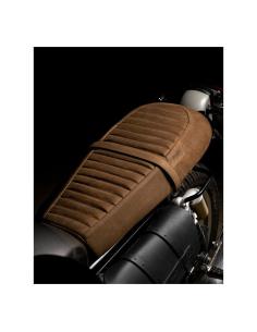 TOBACCO LEATHER TOURING SEAT FOR ROYAL ENFIELD INTERCEPTOR 650 AND GT650 - TRIP MACHINE 2