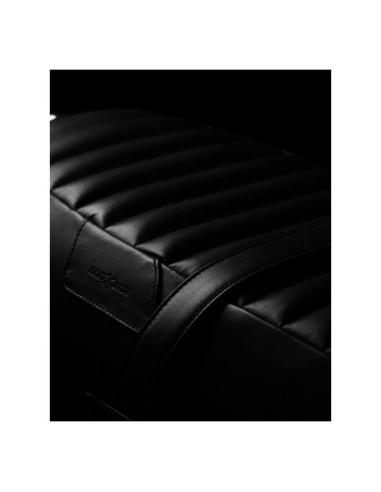 BLACK LEATHER TOURING SEAT FOR ROYAL ENFIELD INTERCEPTOR 650 AND GT650 - TRIP MACHINE