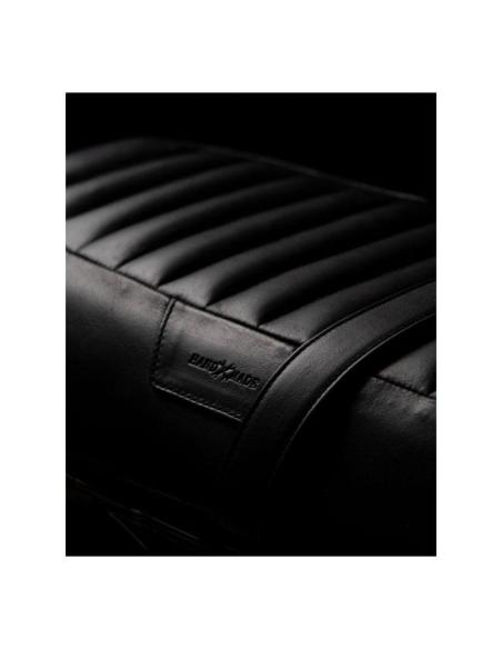 BLACK LEATHER TOURING SEAT FOR ROYAL ENFIELD INTERCEPTOR 650 AND GT650 - TRIP MACHINE