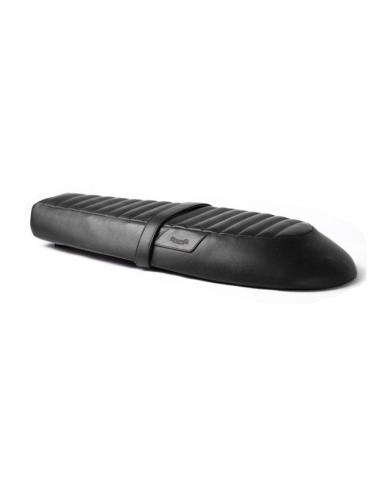 BLACK LEATHER TOURING SEAT FOR ROYAL ENFIELD INTERCEPTOR 650 AND GT650 - TRIP MACHINE