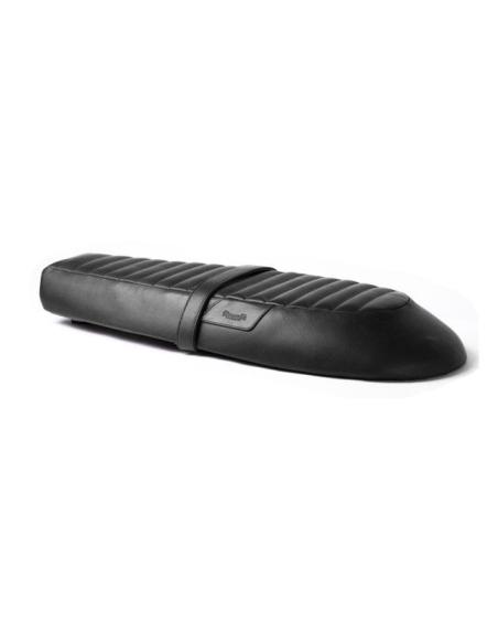 BLACK LEATHER TOURING SEAT FOR ROYAL ENFIELD INTERCEPTOR 650 AND GT650 - TRIP MACHINE