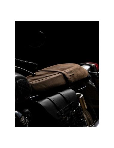 ASSENTO DE CAMURÇA TABACO PARA ROYAL ENFIELD INTERCEPTOR 650 E GT650 - TRIP MACHINE