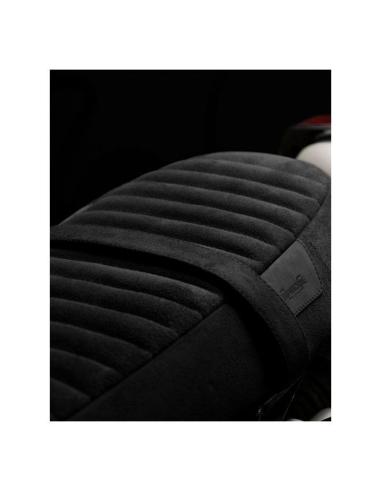 ASSENTO DE CAMURÇA PRETO PARA ROYAL ENFIELD INTERCEPTOR 650 E GT650 - TRIP MACHINE
