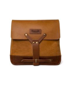 VINTAGE TAN LEATHER SADDLE AND MESSENGER BAG BY TRIP MACHINE