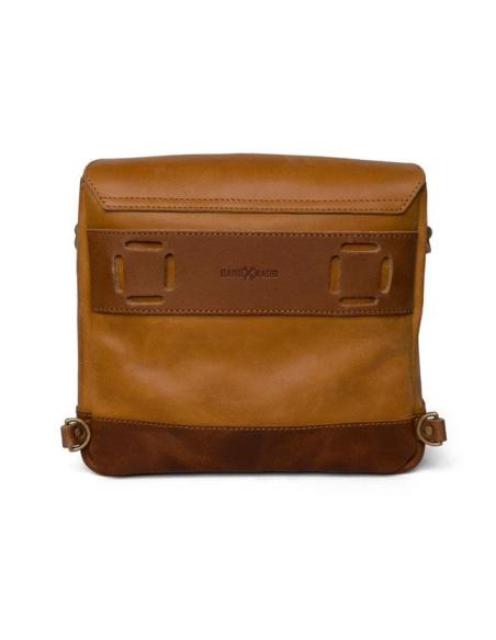 VINTAGE TAN LEATHER SADDLE AND MESSENGER BAG BY TRIP MACHINE