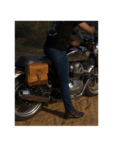 SAC À BANDOULIÈRE EN CUIR VINTAGE TAN PAR TRIP MACHINE