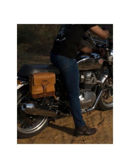 VINTAGE TAN LEATHER SADDLE AND MESSENGER BAG BY TRIP MACHINE
