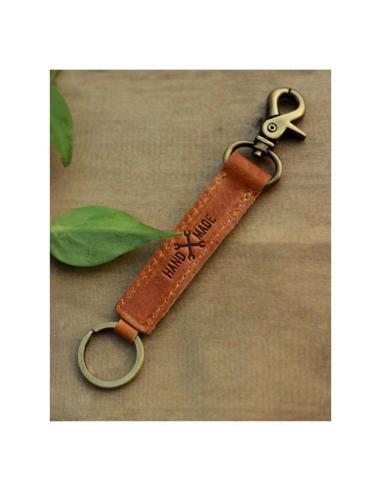 CLASSIC VINTAGE TAN LEATHER KEYCHAIN BY TRIP MACHINE