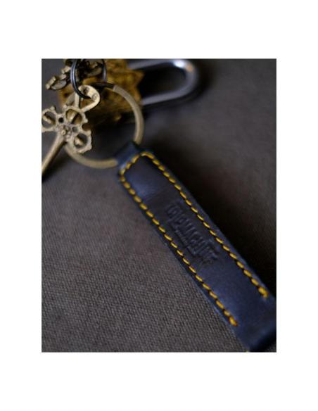 CLASSIC BLACK LEATHER KEYCHAIN BY TRIP MACHINE