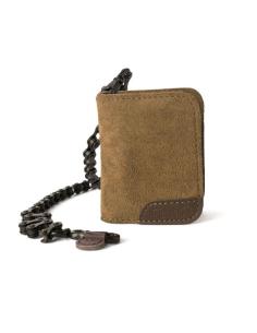 PORTEFEUILLE EN CUIR TABAC AVEC CHAÎNE MOTO WALLET DE TRIP MACHINE