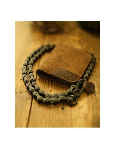 LEATHER CHAIN TOBACCO MOTO WALLET BY TRIP MACHINE