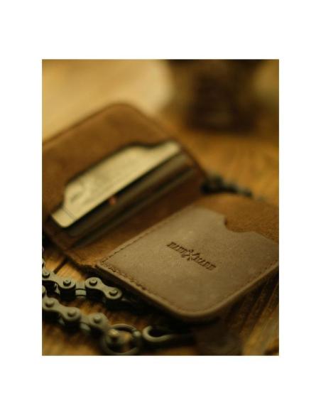 LEATHER CHAIN TOBACCO MOTO WALLET BY TRIP MACHINE