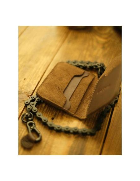 LEATHER CHAIN TOBACCO MOTO WALLET BY TRIP MACHINE