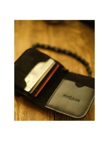 LEATHER CHAIN BLACK MOTO WALLET BY TRIP MACHINE