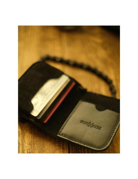 LEATHER CHAIN BLACK MOTO WALLET BY TRIP MACHINE