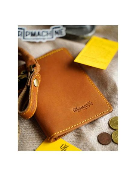 PORTEFEUILLE EN CUIR VINTAGE TAN EXPLORER DE TRIP MACHINE - TAILLE UNIQUE