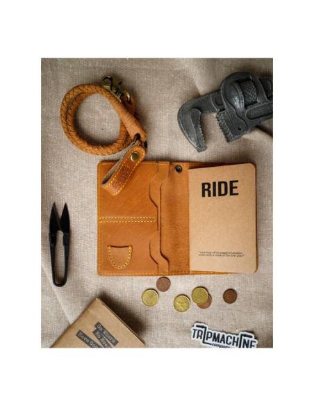 PORTEFEUILLE EN CUIR VINTAGE TAN EXPLORER DE TRIP MACHINE - TAILLE UNIQUE