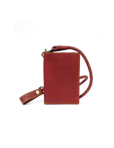 LEATHER EXPLORER RED CHERRY WALLET BY TRIP MACHINE