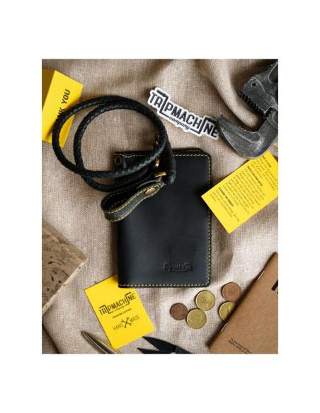 PORTEFEUILLE EN CUIR NOIR EXPLORER DE TRIP MACHINE - TAILLE UNIQUE
