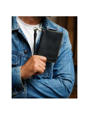 LEATHER EXPLORER BLACK WALLET BY TRIP MACHINE