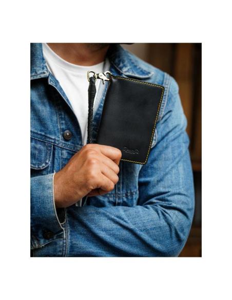 LEATHER EXPLORER BLACK WALLET BY TRIP MACHINE