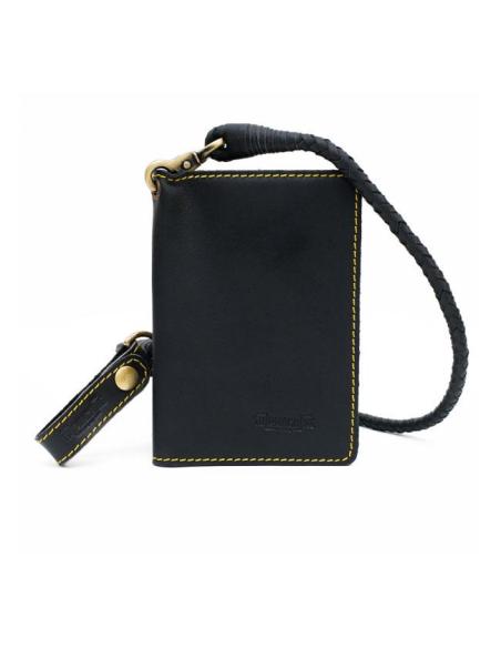 LEATHER EXPLORER BLACK WALLET BY TRIP MACHINE