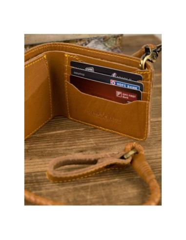 GUITARIST LEATHER WALLET VINTAGE TAN FINISH BY TRIP MACHINE