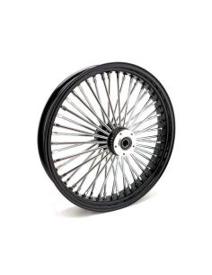 Comprar Llanta Trasera Fat Spoke 48 Radios Anchos Negra/Cromo 3,50X16 Dyna 06-07, Touring 02-07, Xl 05-07 a precio de oferta