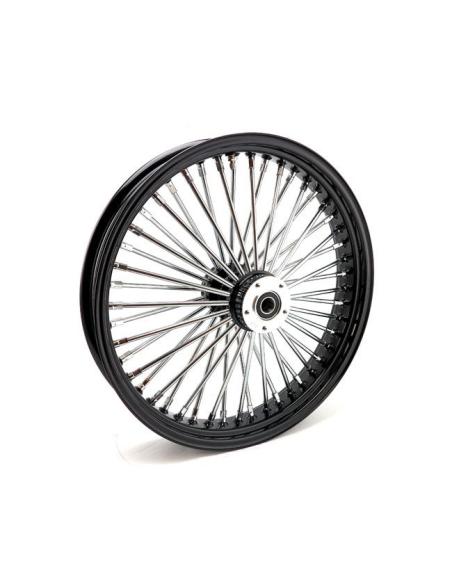 ROUE ARRIÈRE FAT SPOKE 48 RAYONS LARGES NOIR/CHROME 3.50X16 Dyna 06-07, Touring 02-07, XL 05-07