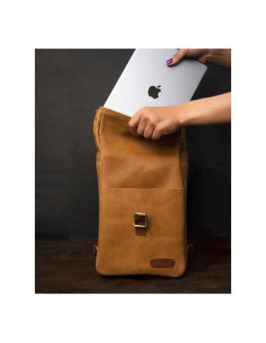 VINTAGE TAN MINI LEATHER PANNIER VINTAGE TANCONVERTIBLE INTO A SLING BAG BY TRIP MACHINE