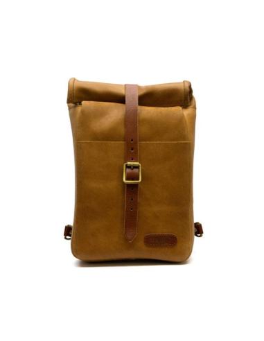 VINTAGE TAN MINI LEATHER PANNIER VINTAGE TANCONVERTIBLE INTO A SLING BAG BY TRIP MACHINE